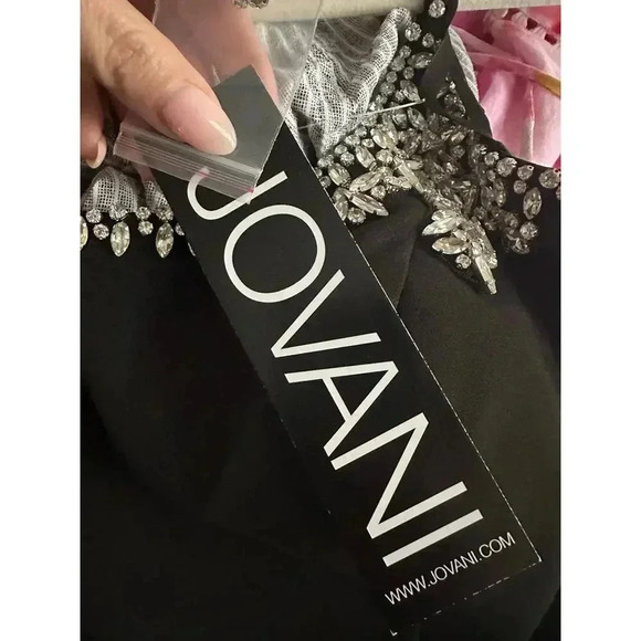 Jovani 09116 Bejeweled Backless Gown in BLACK NEW NWT - Picture 7 of 8